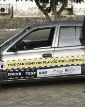 Vehicle running of fuel produced by valorisation